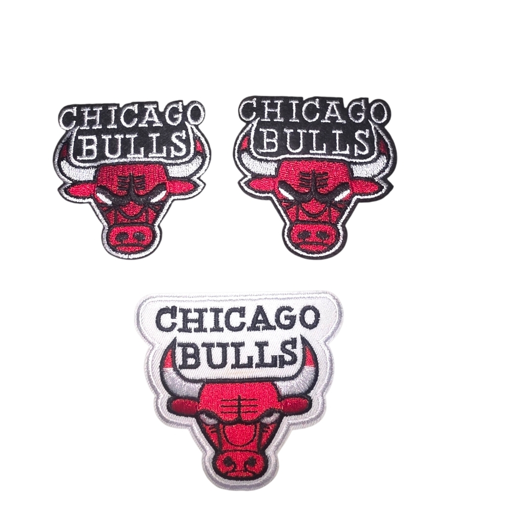 Chicago Bulls Embroidered Patches 3pc